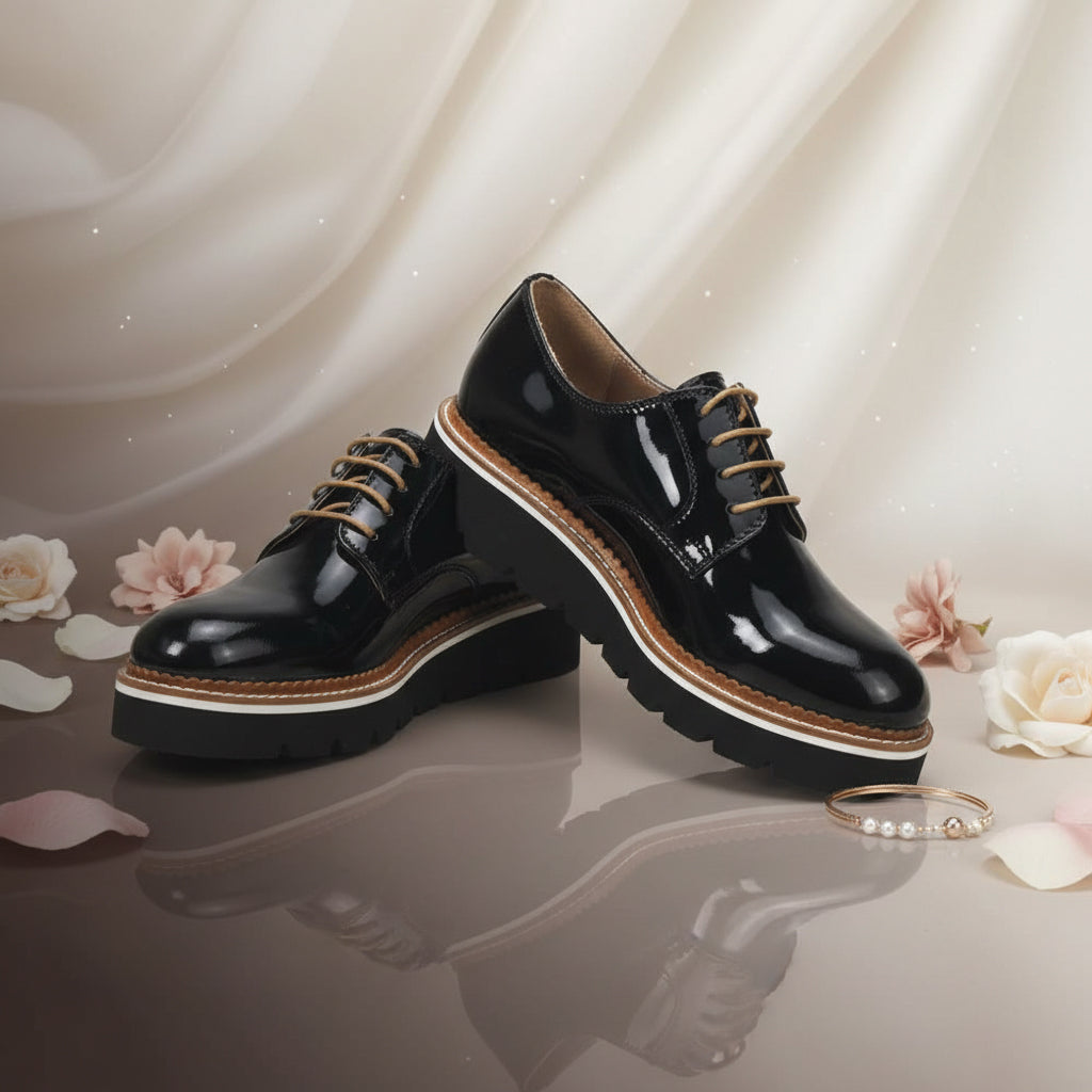 André Derbies Vernies Plateforme Femme