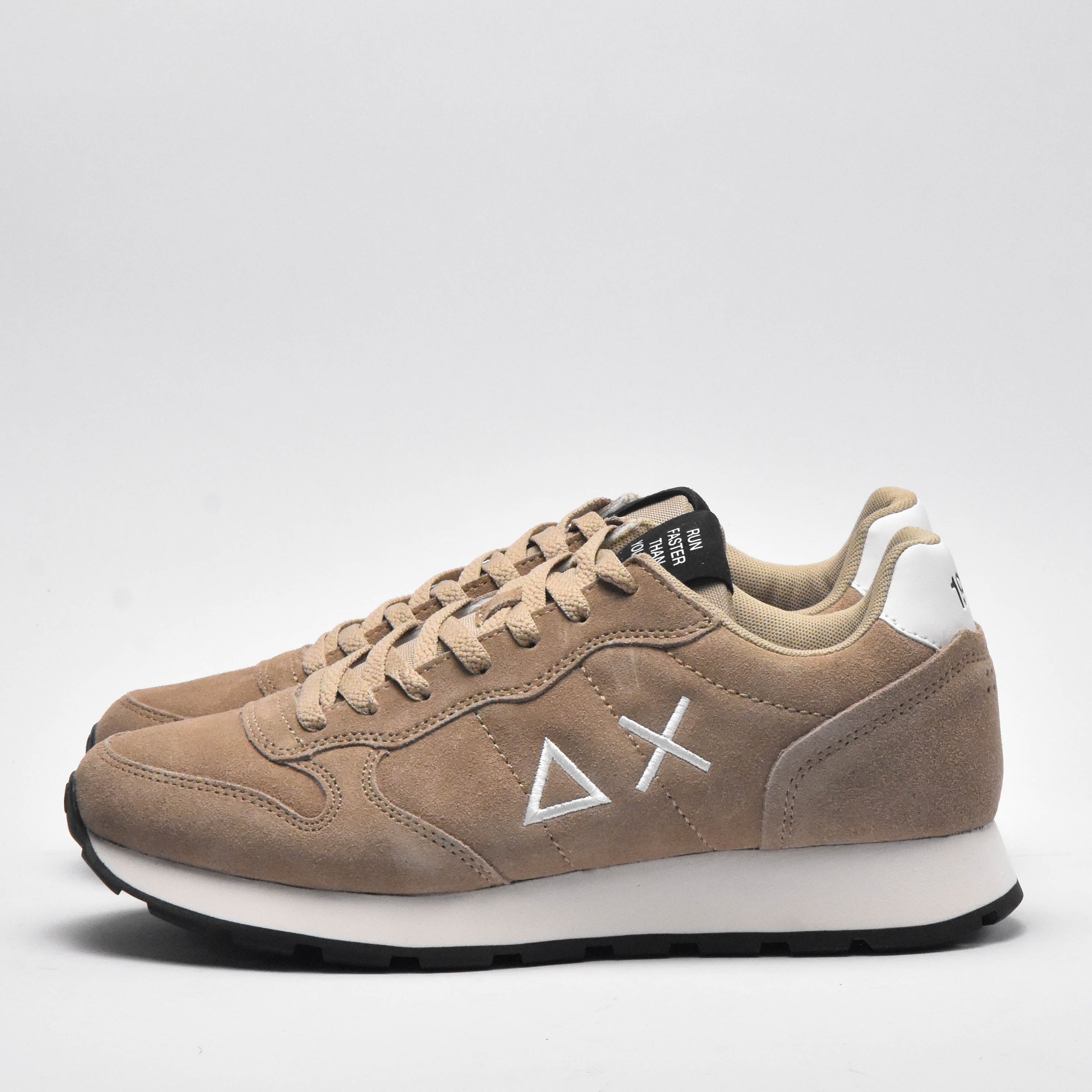 SUN68 Baskets Tom Suede Confortables Beige Homme