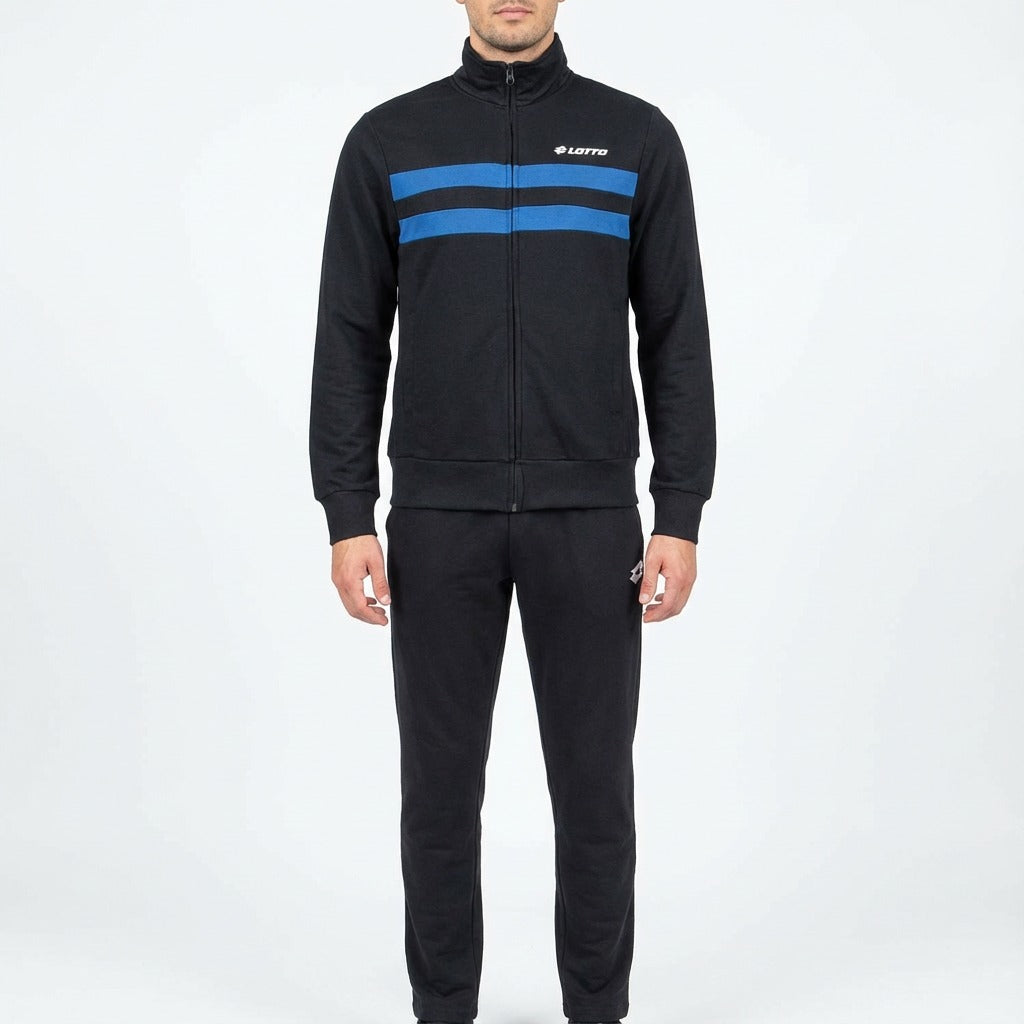 Lotto Survêtement Sportswear Confortable Noir et Bleu Homme