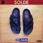Kito Claquettes Boucles Confortables Bleu Marine Homme