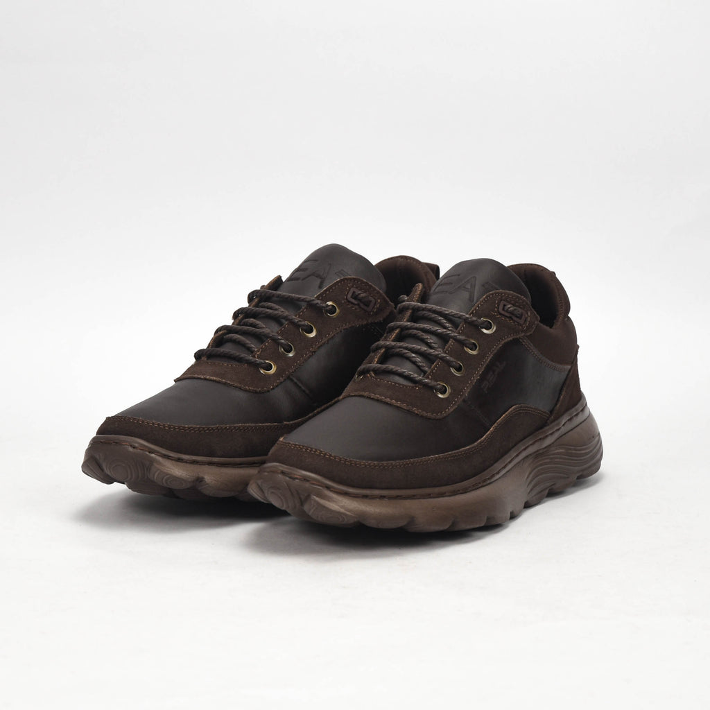 Real Shoes Baskets Marron Confortables Homme