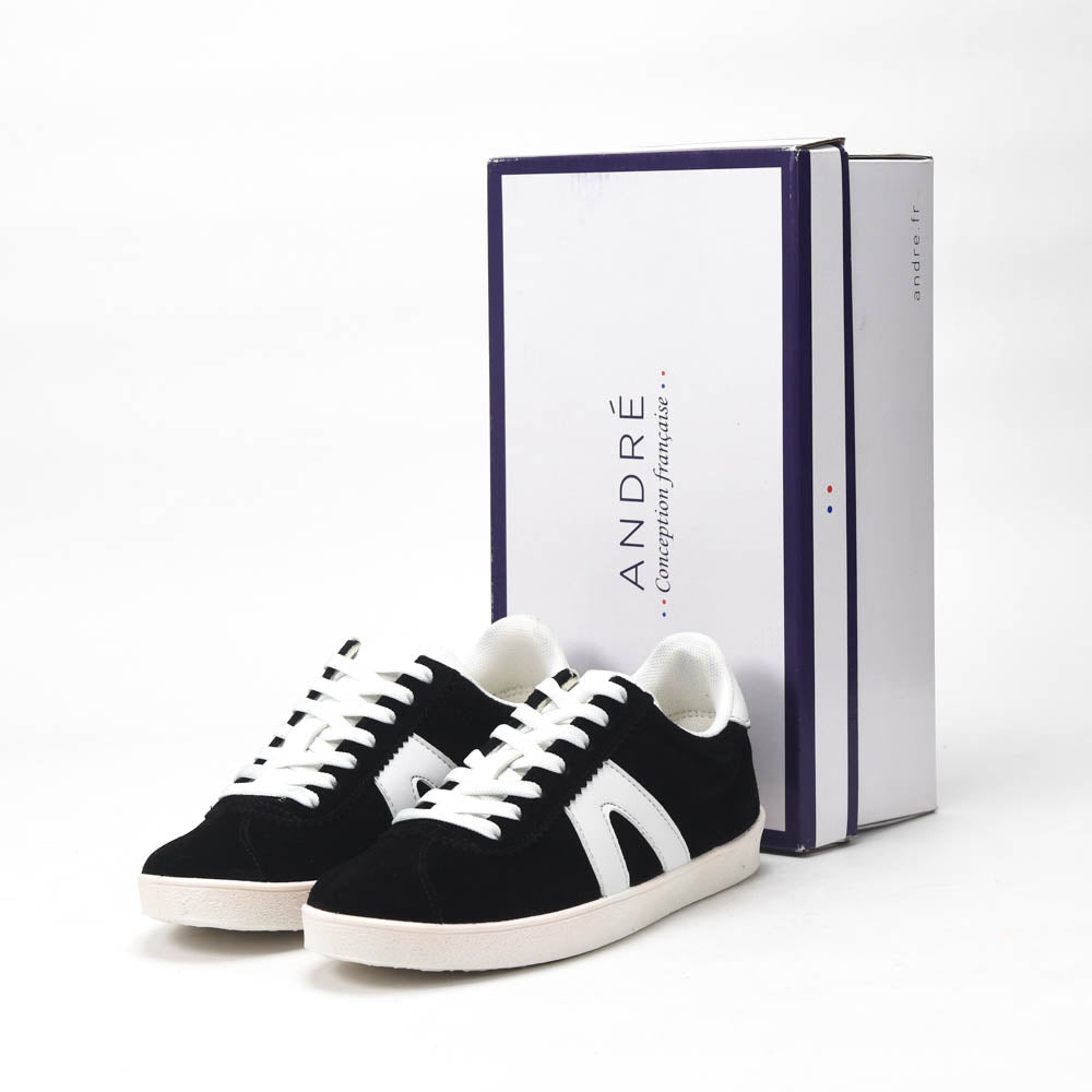 André Baskets Basses Style Urbain Noir et Blanc Homme