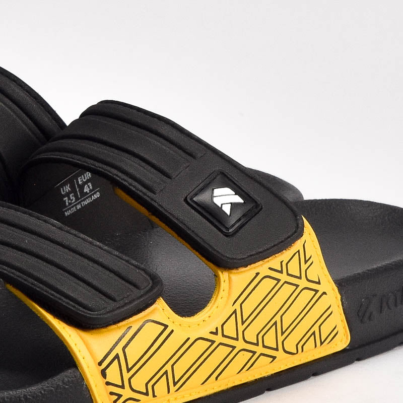 Kito Claquettes Confortables Noir et Jaune Homme