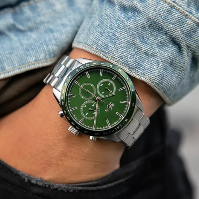 Montre Lacoste Chronographe Cadran Vert Acier Inoxydable Homme