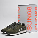 SUN68 Sneakers Tom Suede Vert Militaire Homme