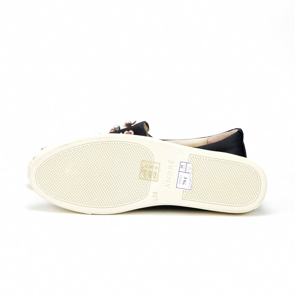 André Slip-on Femme Ornées de Fleurs et Strass
