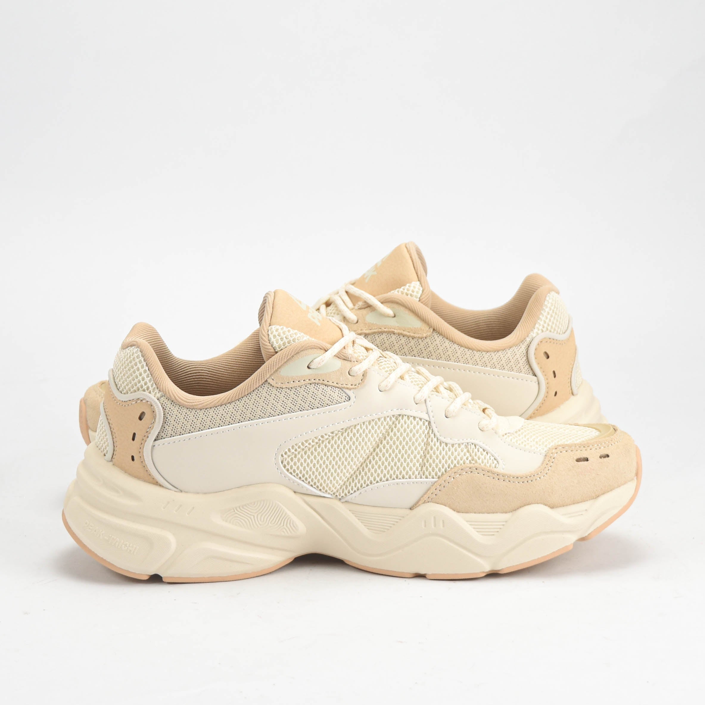 Peak Baskets Chunky Style Beige Confortables Unisexe