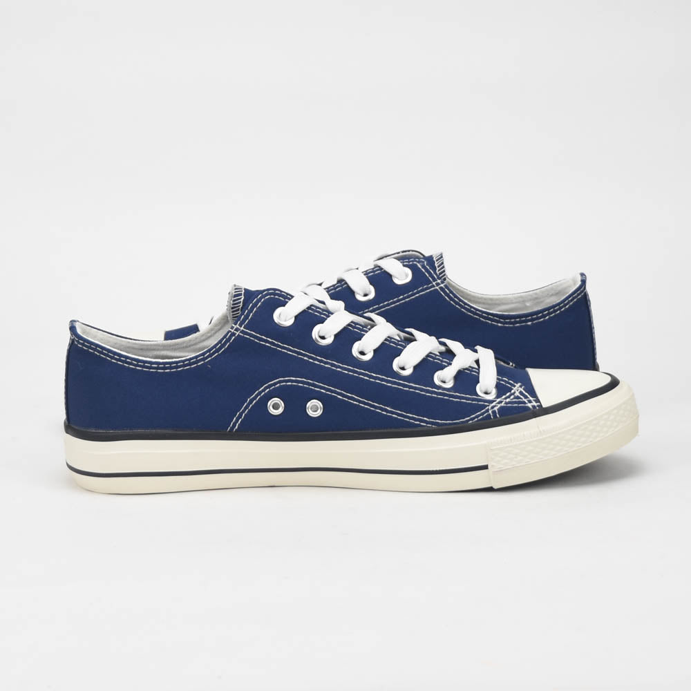 André Baskets Basses en Toile Bleu Marine Homme