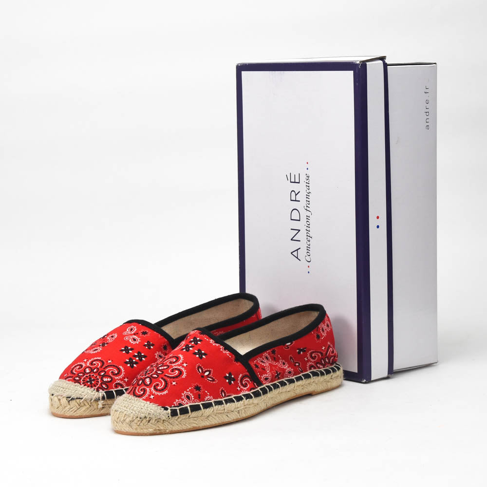 André Espadrilles Motif Bandana Rouge Femme