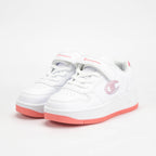 Champion Baskets Rebound Basses Blanches et Roses Fille