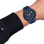Tommy Hilfiger Montre Homme Bracelet Acier Bleu Élégante