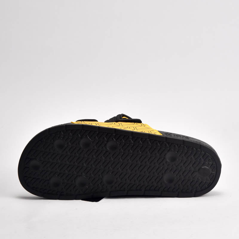 Kito Claquettes Confortables Noir et Jaune Homme