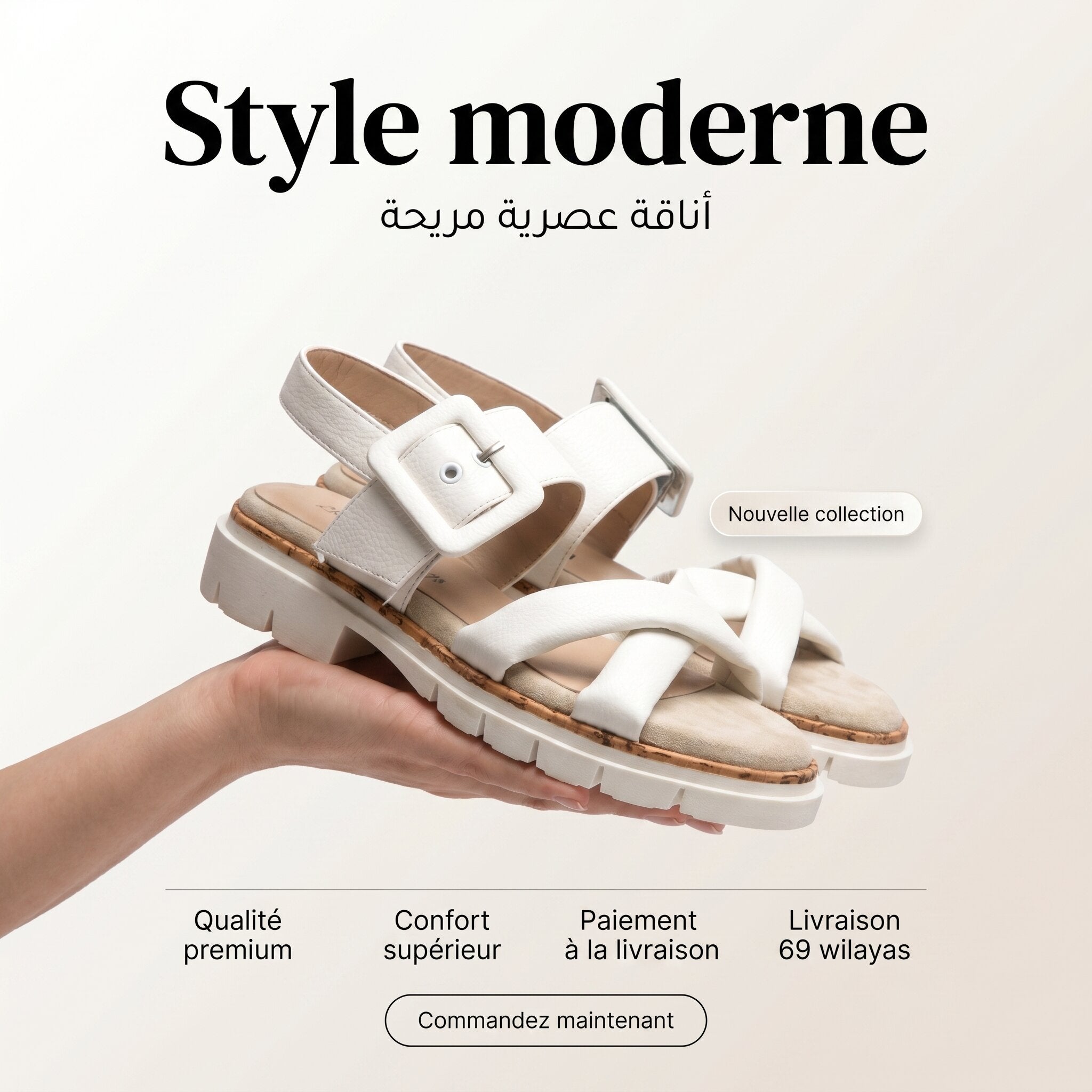 Kimland Sandales Plates Confortables Femme