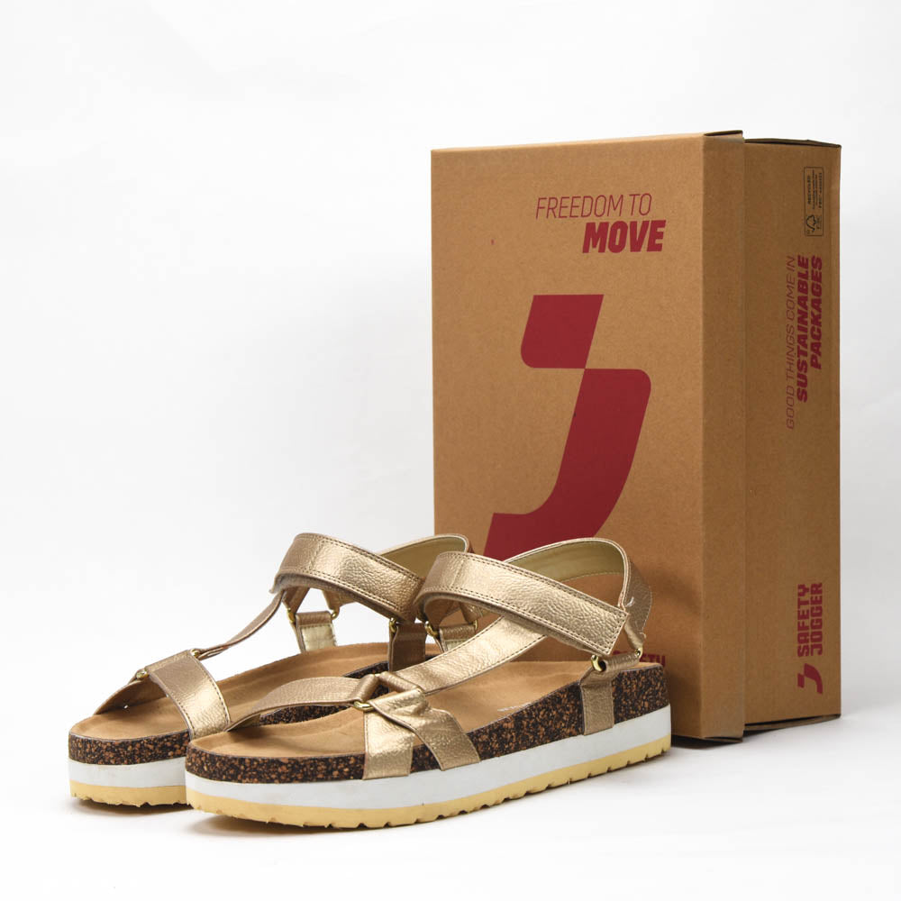 Kimland Sandales Plateforme Dorées Confortables Femme