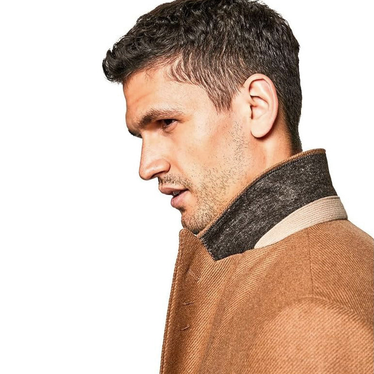 Hackett London Manteau Croisé Camel en Laine Homme