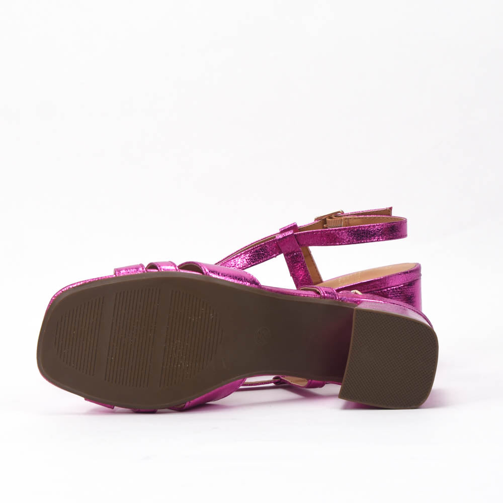Safety Jogger Sandales à Talons Métallisées Femme