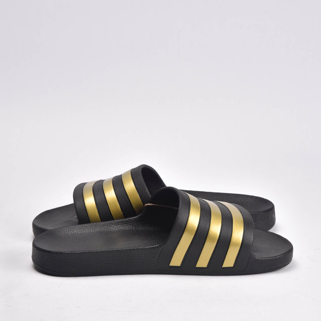 Adidas Adilette Aqua Claquettes Confortables Noir et Or Homme