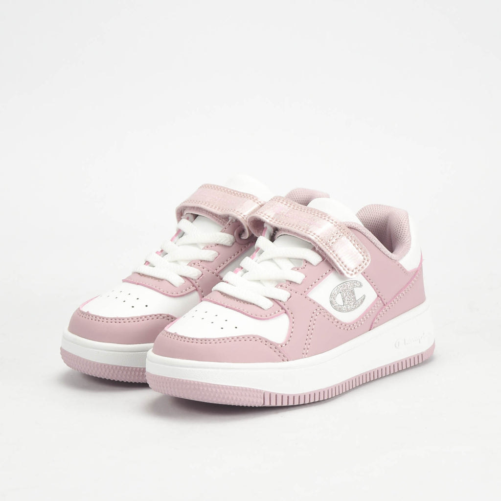 Champion Baskets Rebound 2.0 Basses Rose et Blanc Fille