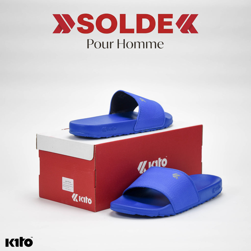 Kito Claquettes Confortables Bleu pour Homme