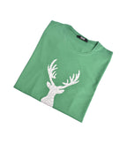 T-shirt VERT ET BLANC 2 MOTIF CERF