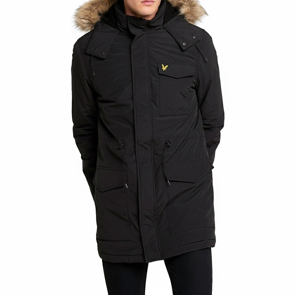 Lyle & Scott Parka d'Hiver à Capuche Fourrure Homme