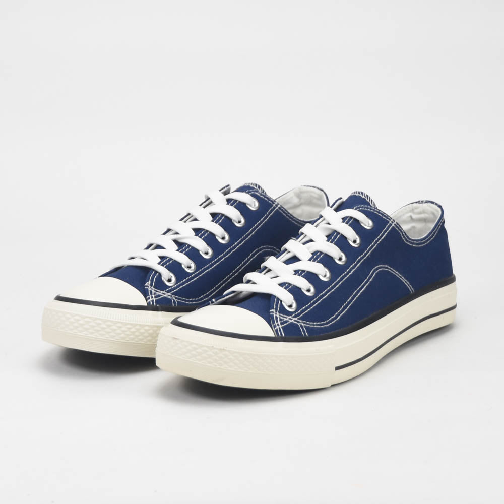 André Baskets Basses en Toile Bleu Marine Homme