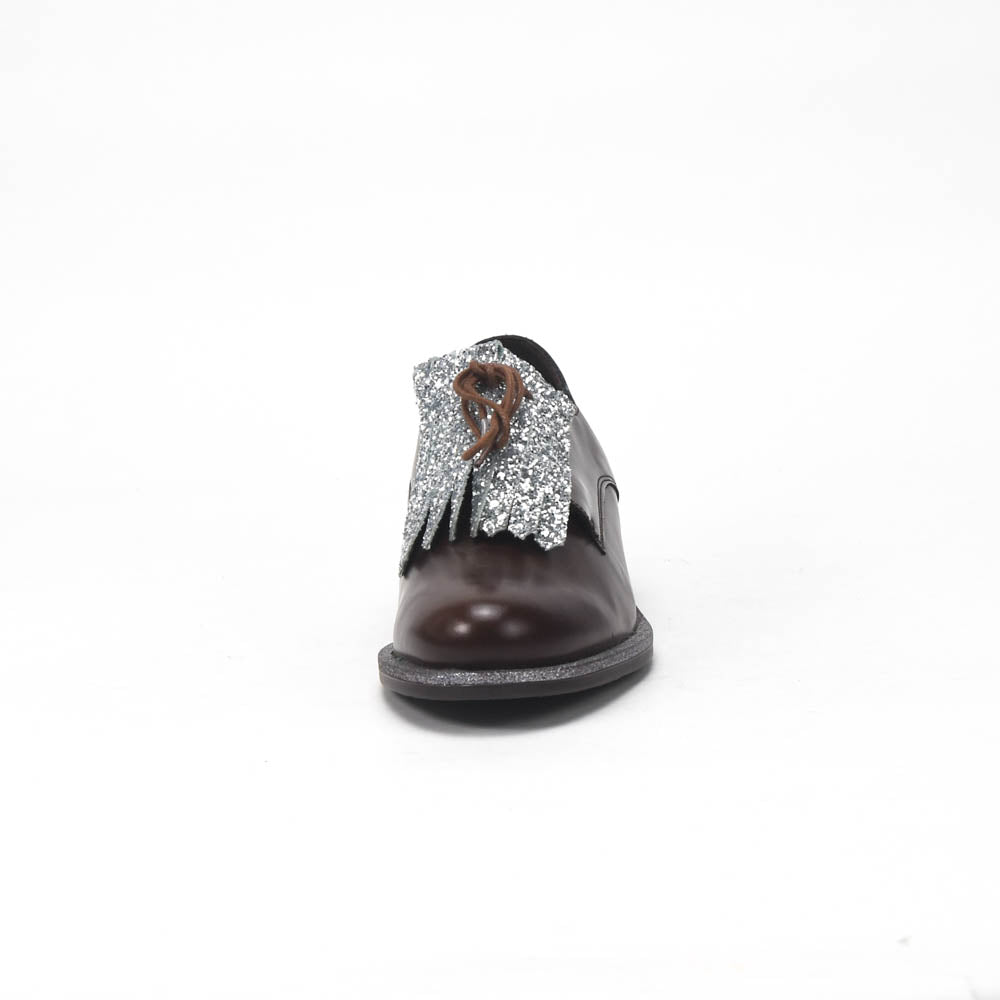 André Chaussures Richelieu Cuir Marron à Franges Femme