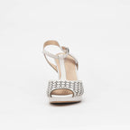 André Sandales à Talons Découpées Blanc Femme