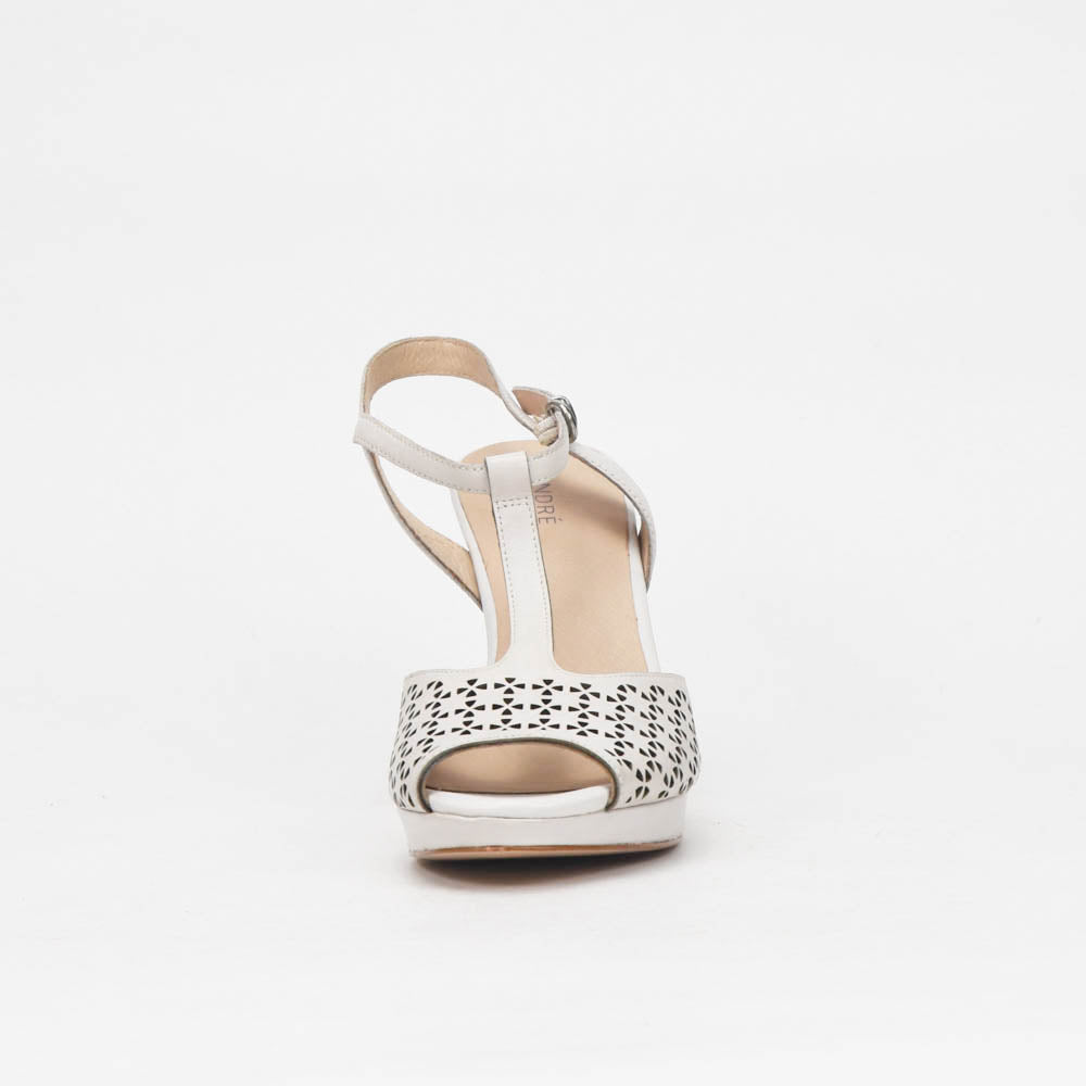 André Sandales à Talons Découpées Blanc Femme