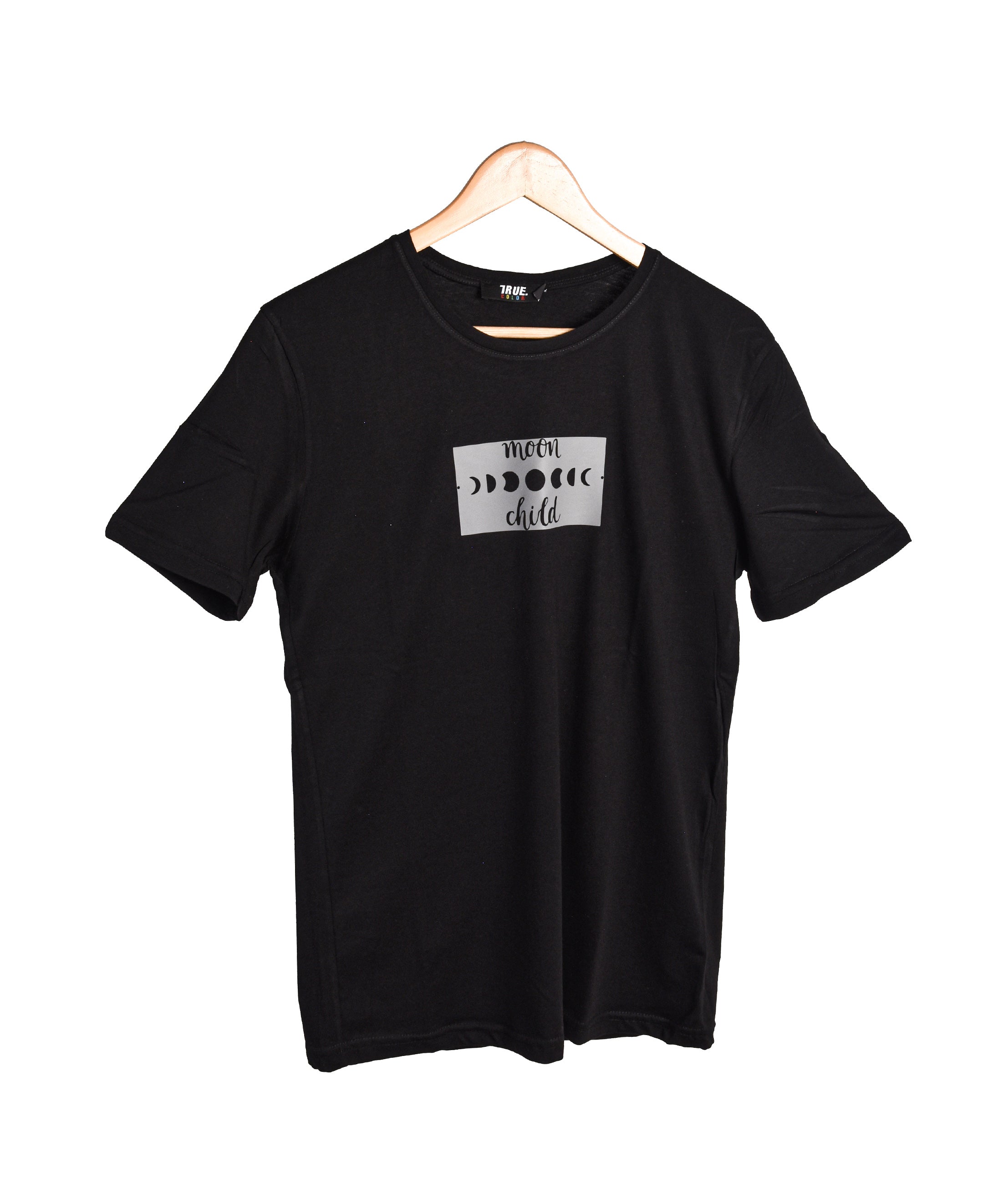 T-shirt Noir Imprimé Moon Child Unisexe
