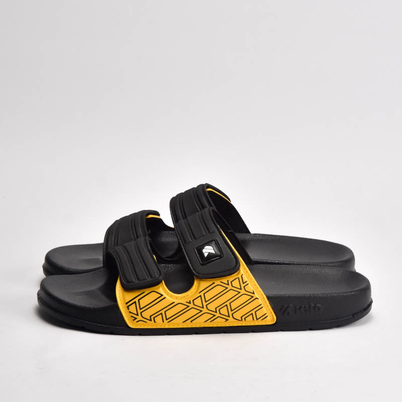 Kito Claquettes Confortables Noir et Jaune Homme