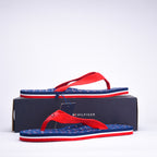 Tommy Hilfiger Tongs Imprimé Flag Bleu et Rouge Femme
