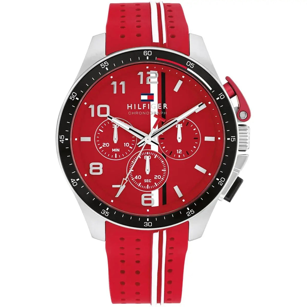 Tommy Hilfiger Montre Chronographe Sportive Rouge Homme