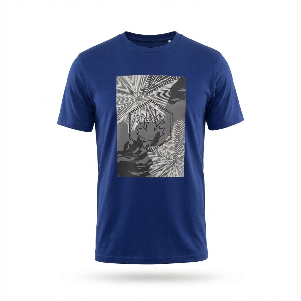 Kimland T-shirt Bleu Imprimé Graphique Homme
