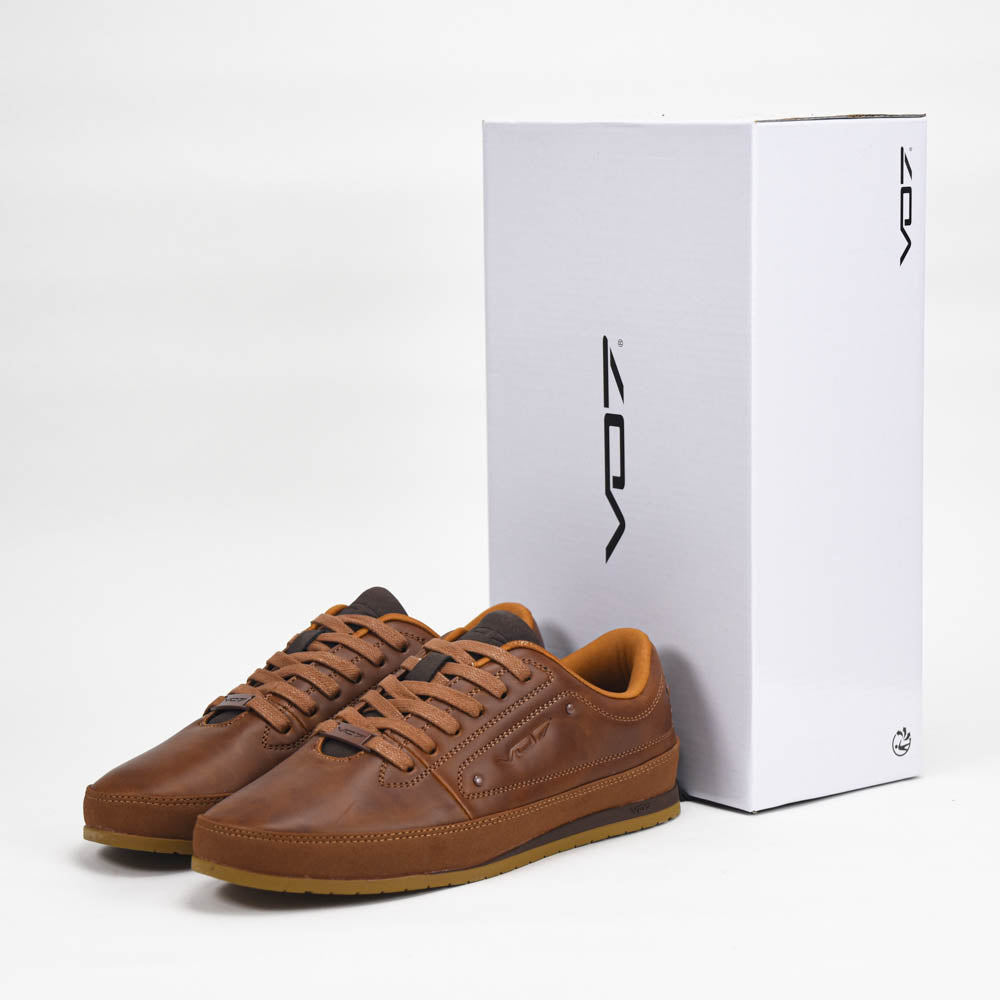 VO7 Baskets Cuir Élégantes Marron Homme