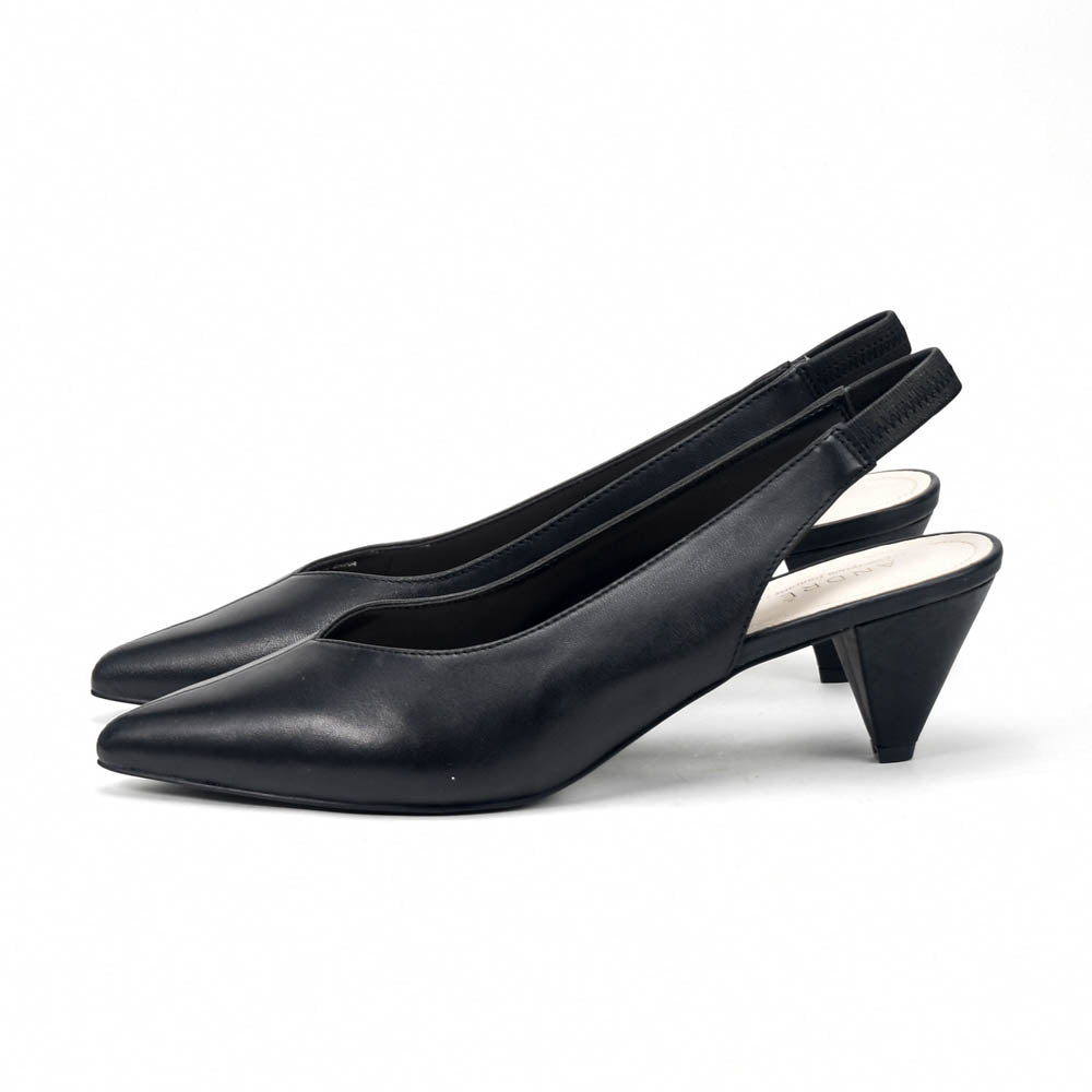 André Escarpins Slingback Élégants Noir Femme