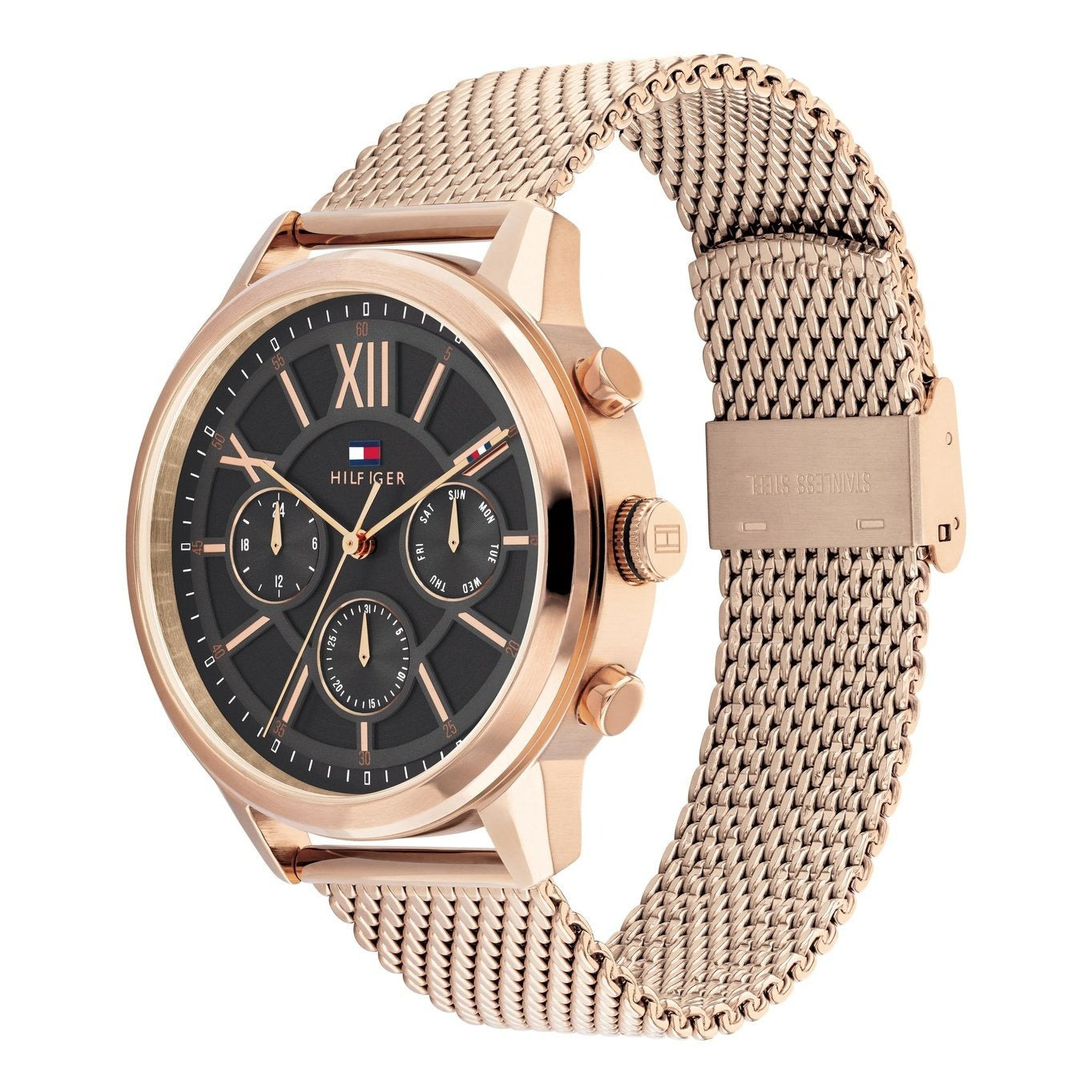 Montre Tommy Hilfiger Bracelet Maille Milanaise Élégante Homme