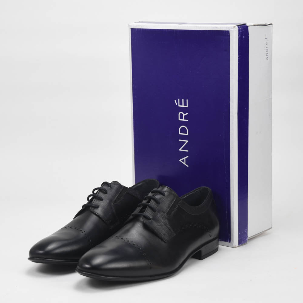 André Chaussures de Ville Élégantes en Cuir Noir Homme