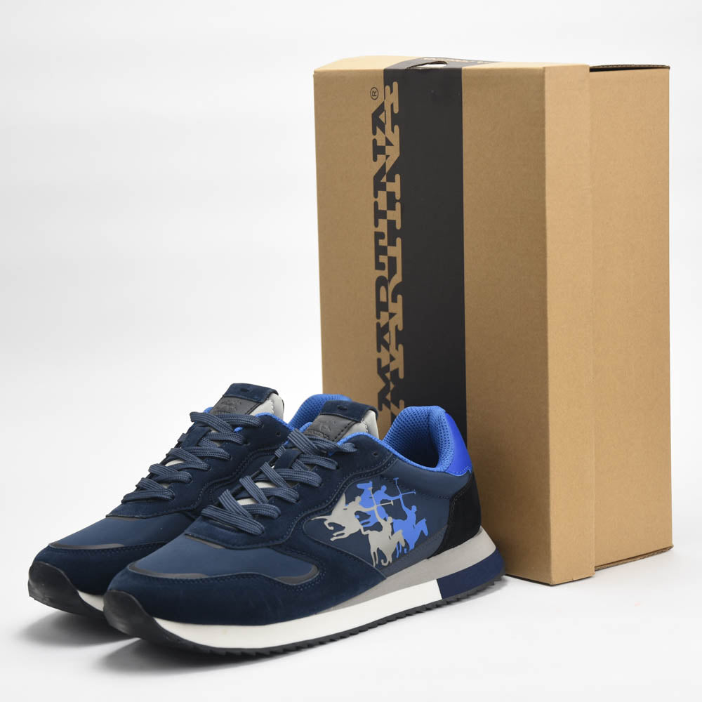 La Martina Baskets Basses Cuir et Daim Élégantes Homme