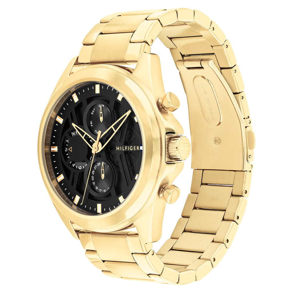 Montre Tommy Hilfiger Chronographe Élégante Dorée Homme