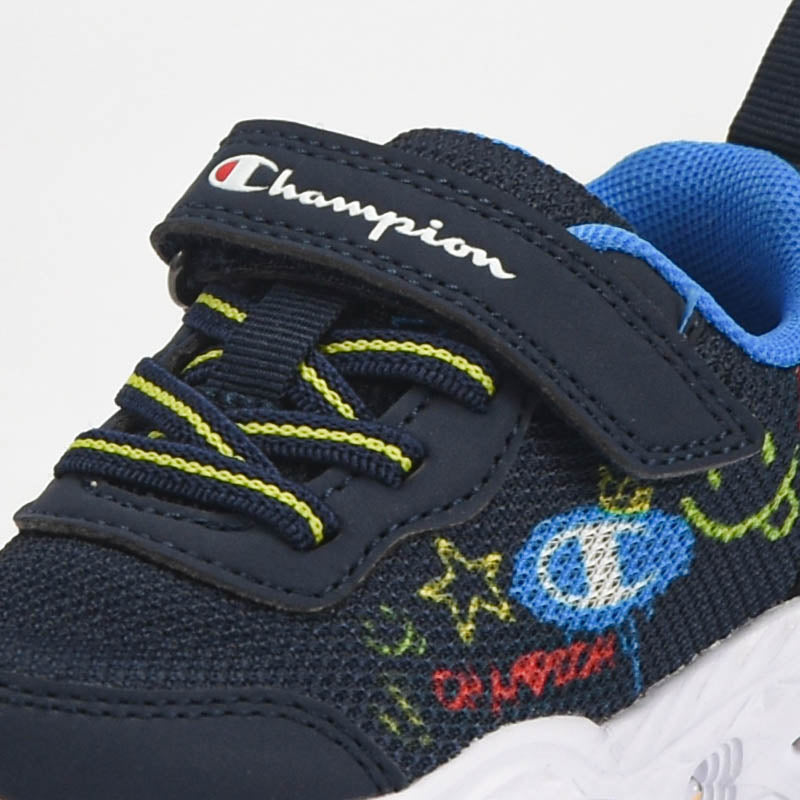 Champion Baskets Lumineuses à Scratch Enfant Bleu Marine