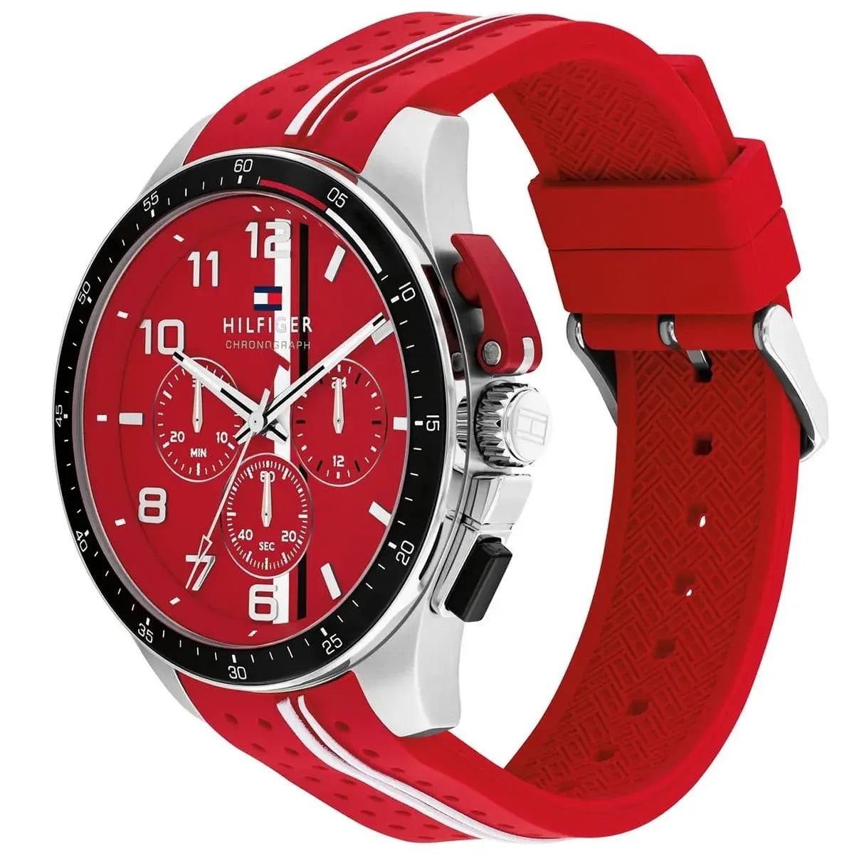 Tommy Hilfiger Montre Chronographe Sportive Rouge Homme