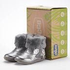 Chicco Bottines Argentées Fourrées Souples Bébé Fille