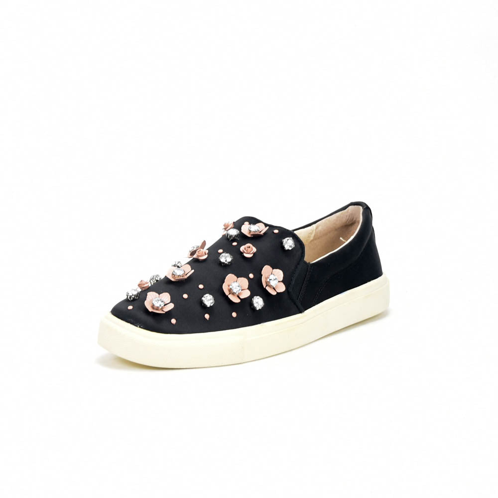 André Slip-on Femme Ornées de Fleurs et Strass