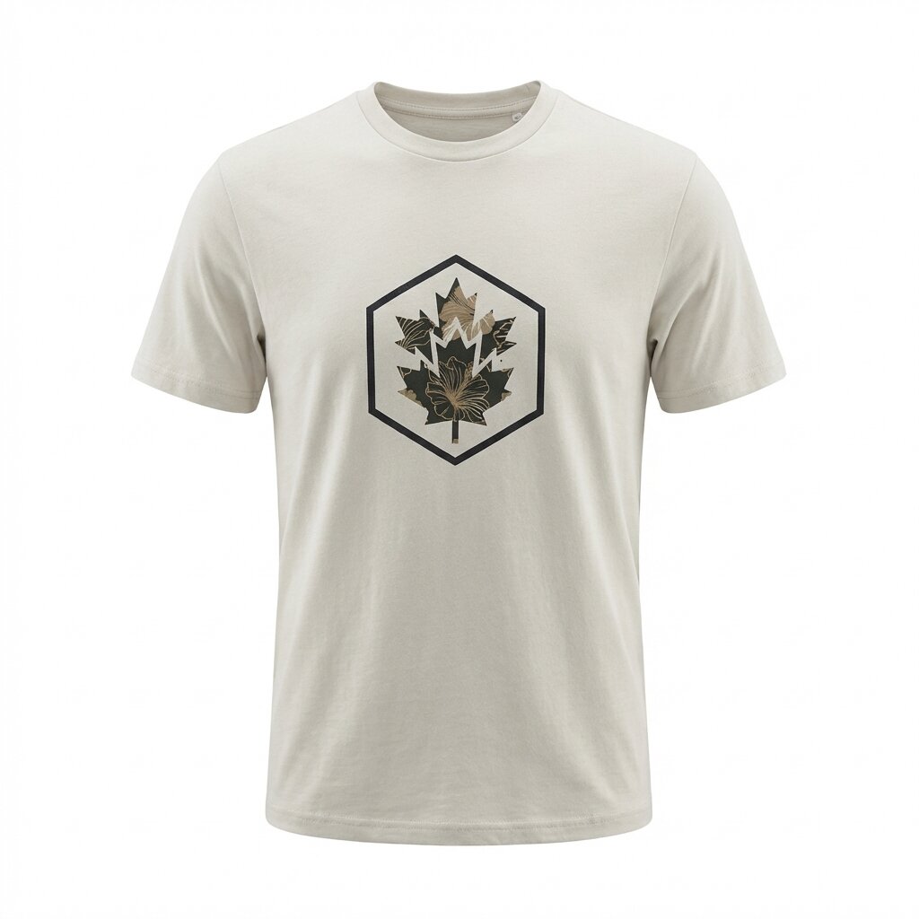 Kimland T-shirt Homme Imprimé Feuille Style Décontracté