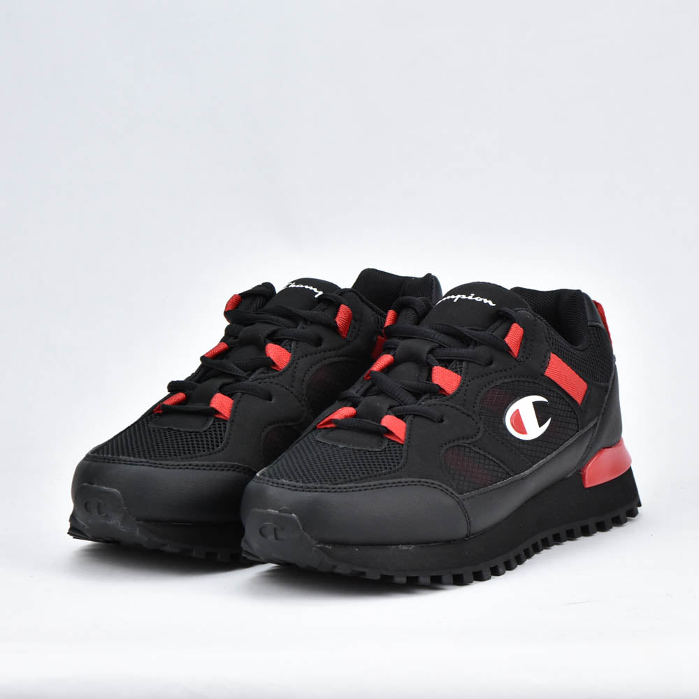 Champion Baskets Noir et Rouge Style Sportif Homme