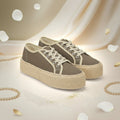 André Baskets Plateforme Toile Femme