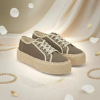 André Baskets Plateforme Toile Femme
