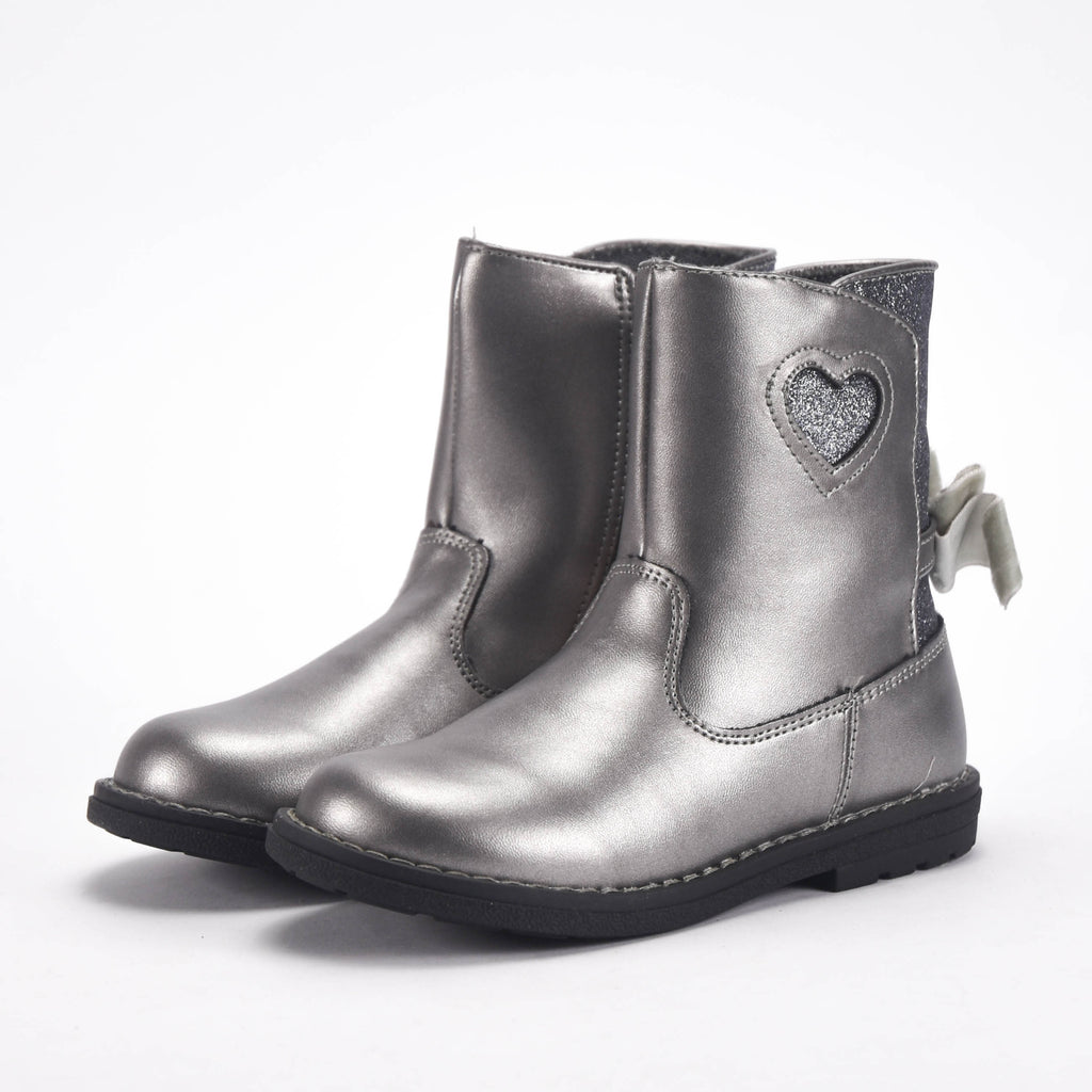 Chicco Bottines Argentées avec Cœur et Paillettes Fille