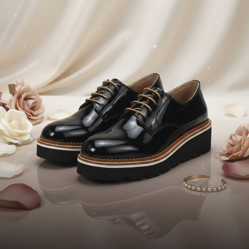 André Derbies Vernies Plateforme Femme